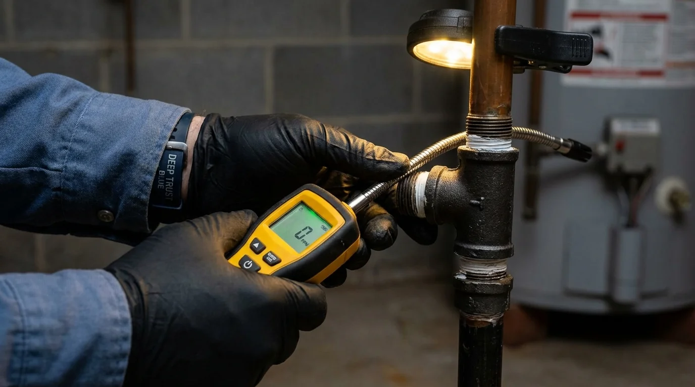 Gas leak detection with electronic sniffer by Johns Plumbing LLC in Alamo