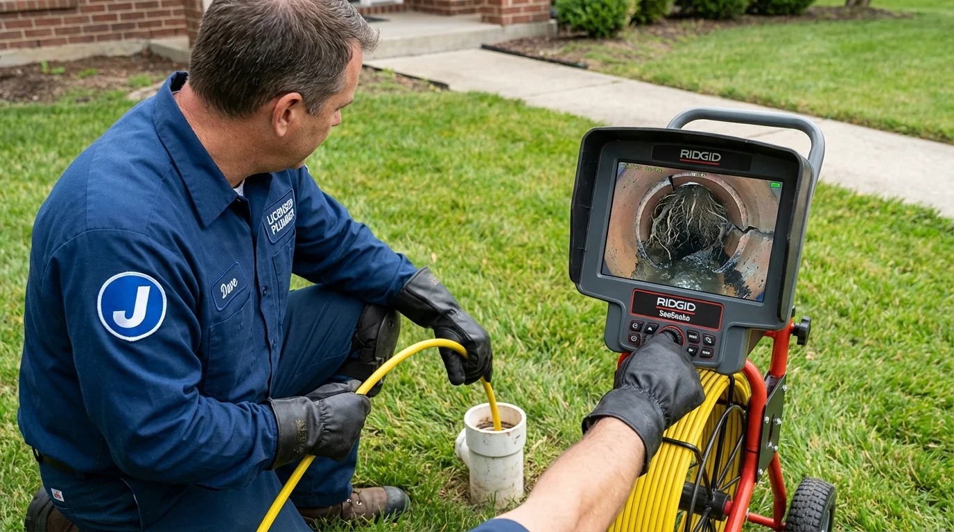 Sewer camera inspection being performed by Johns Plumbing LLC in Alamo